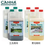 CANNA AQUA 1L セット　ベース肥料の生長期用VEGAと開花用Floresのセット